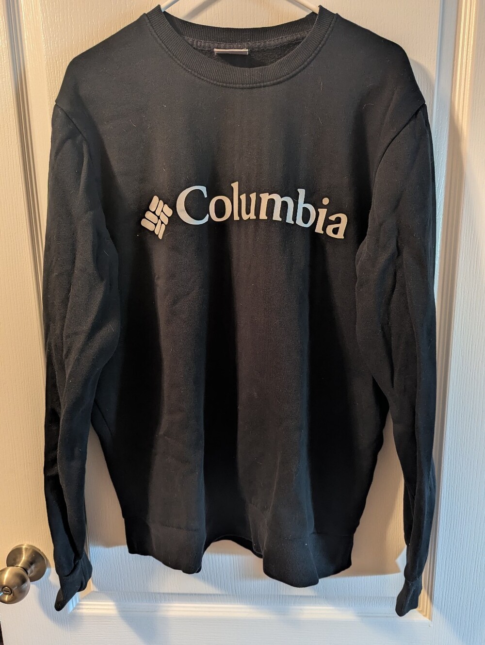 Women's Columbia Sweatshirt Size M Black Logo Boxy Oversized Baggy Athleisure